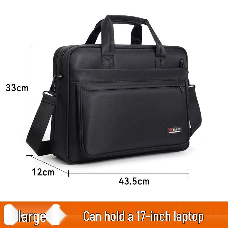Men's Canvas Briefcase: 15.6" Laptop Handbag, 17" Large Capacity Work Crossbody
