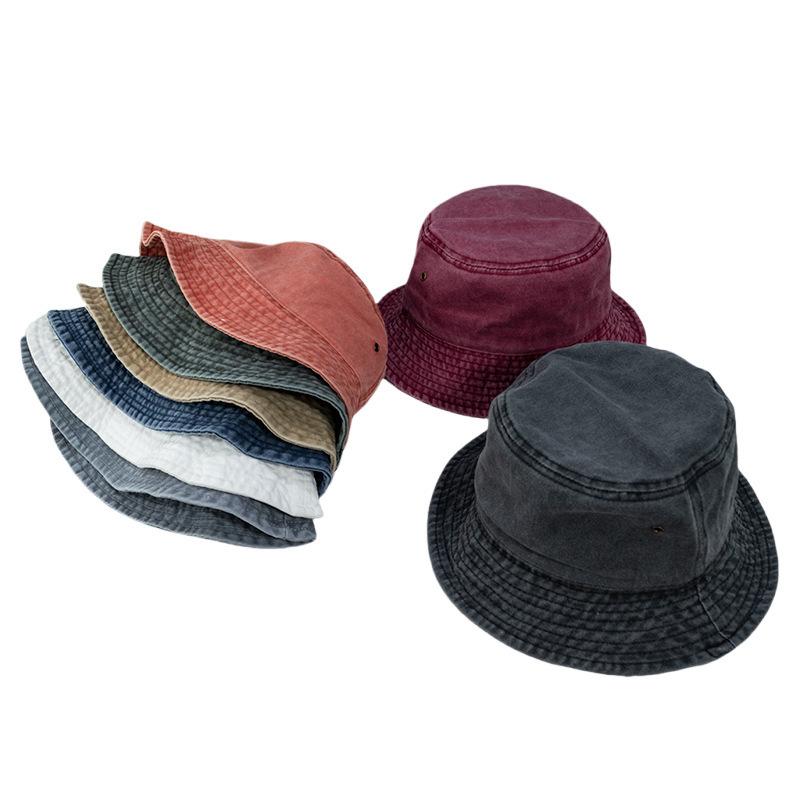 Retro Washed Fisherman Hat Simple Trendy Men and Women All-match Foldable Fashionable Cowboy Bucket Hat