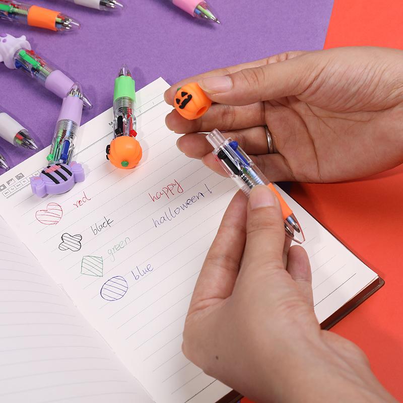10-50Pcs Halloween Themed Pens Kids Halloween Birthday Party Trick or Treat Favors Gift Mini 4 Colors Ballpoint Pen School Prize