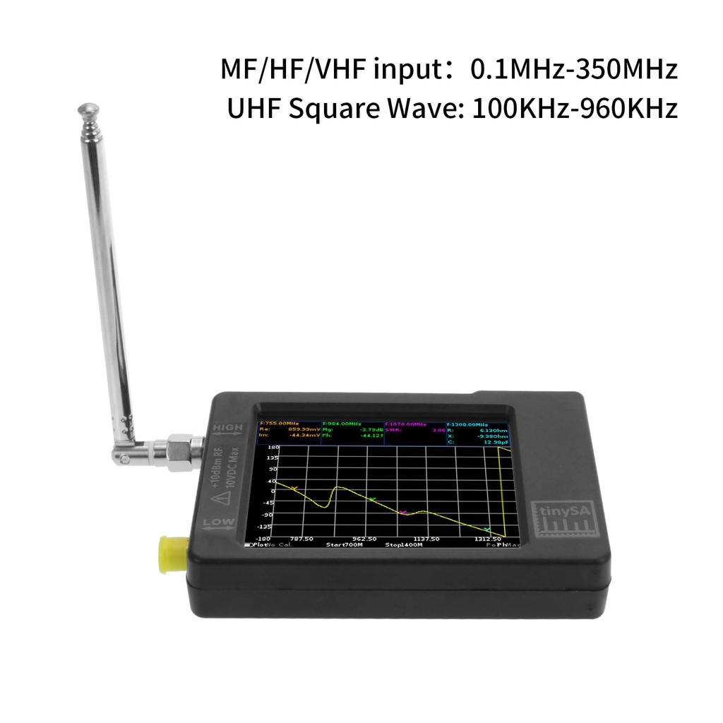 Analizor de spectru Dearsee TinySA, analizor de frecvență, intrare UHF, analizor de spectru cu ecran tactil, analizor de antenă, analizor de spectru, generator de semnal