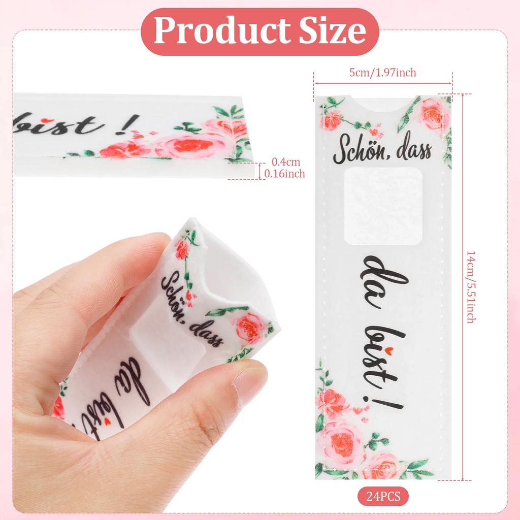 24 ks plstěných dárkových tašek "Rádi, že jsi tady" Obal na čokoládu Taška na dárky pro děti Narozeninová oslava Výročí Dekorace