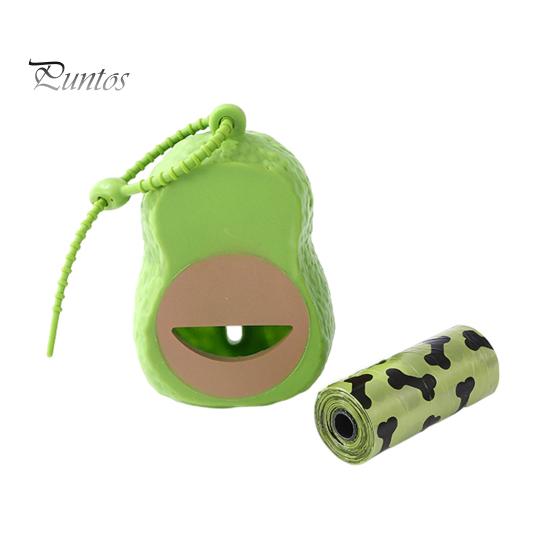 

Диспенсер для мешков для собачьих какашек в форме авокадо, портативный держатель для мешков для домашних животных со шнурком, органайзер для мешков для мусора для собак для чистых прогулок на свежем воздухе зелёный