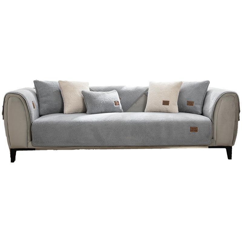Nordic Style Thickened Spring, Autumn and Winter Universal Plush Cushion Non-Slip Leather Sofa Cover New Cover Towel