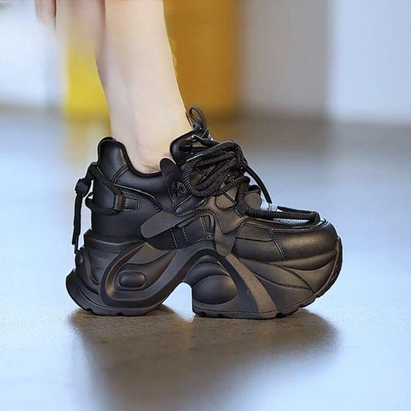 

Top selling 8CM height increasing dad shoes for women, spring new versatile casual shoes, thick soled women s shoes 40 чорний