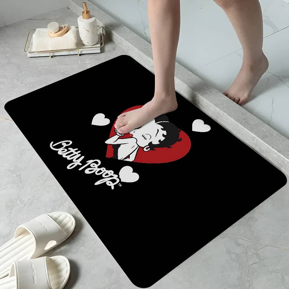 Cute B-betty B-boop Floor Mat INS Style Soft Bedroom Floor House Laundry Room Mat Anti-skid Household Carpets