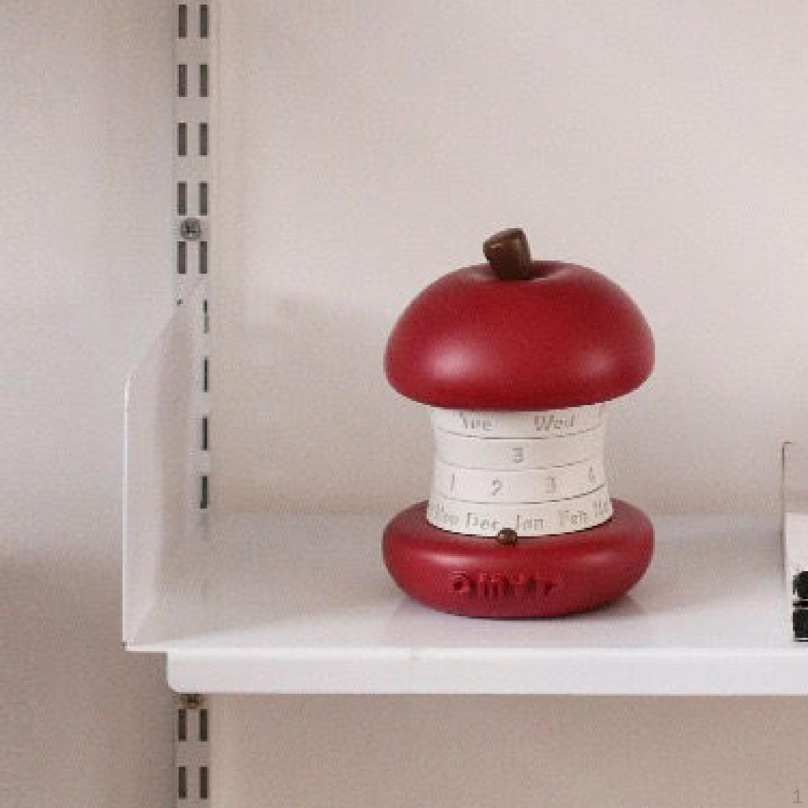 

Rotary Desk Calendar Month Week Day Date Display Gift Tabletop Resin Apple Ornament for