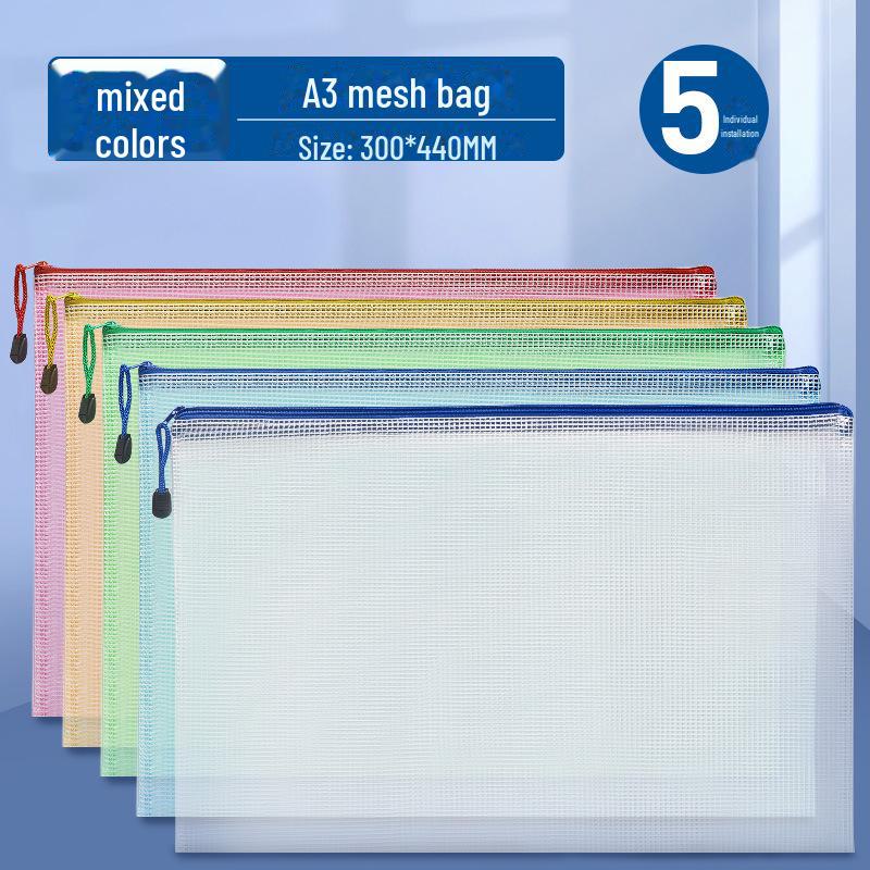 Large Capacity Transparent Waterproof File Bag for 8K Drawing and A3 Storage
