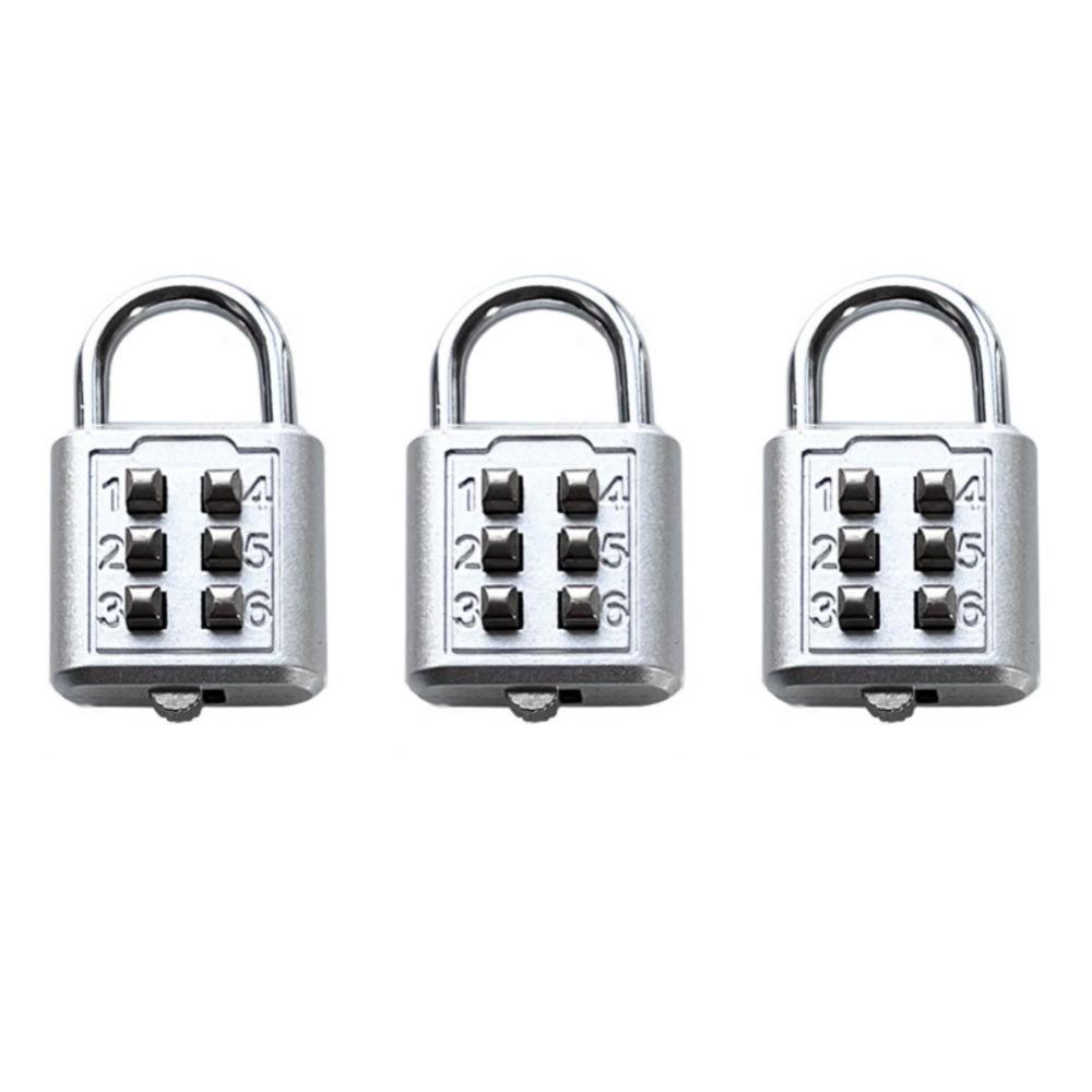 

3 шт. Умный кодовый навесной замок Цинковый сплав Цинковый сплав Замок для багажа Замок для ящика шкафа для сумки на молнии серебряный