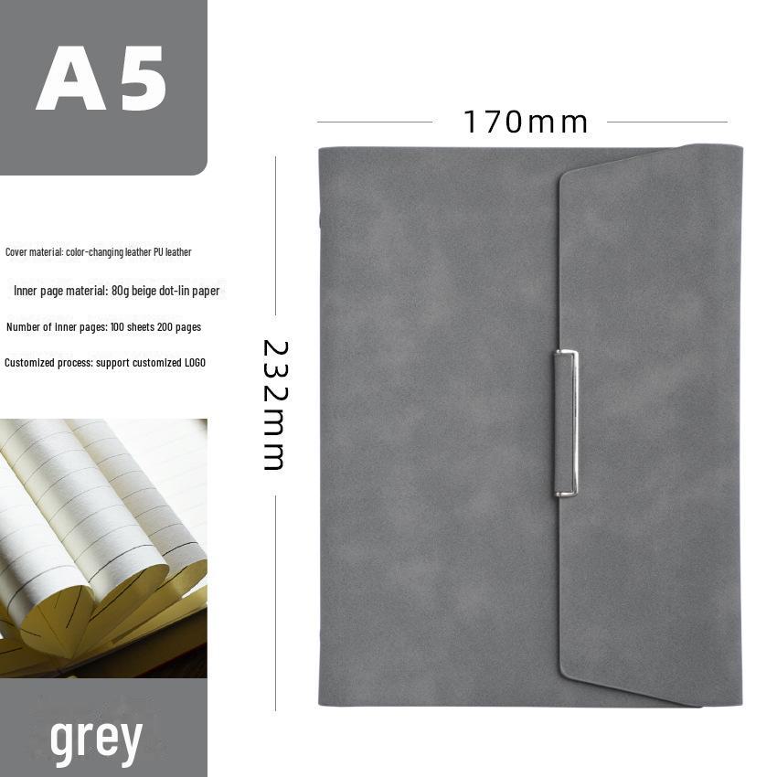 A5 Dreifach gefaltetes Business-Loseblatt-Notizbuch mit nachfüllbarer Metallschnalle und anpassbarer Geschenkbox