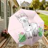 1pc Llama Cactus Automatic Folding Umbrella 8 Rib Iron Frame, Compact Portable Umbrella Suitable for Travel, Daily Use, Birthday, Women & Men Gift 016