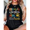 Women's 2026 Family Vacation Theme T-Shirt - Flip-Flop & Sun Slogan Decor Casual Short Sleeve, Colorful Warm Lively Family Vacation Top
