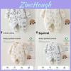 Baby Winter Cotton Romper With Thickened Insulated Fabric For Newborn Boys Girls
