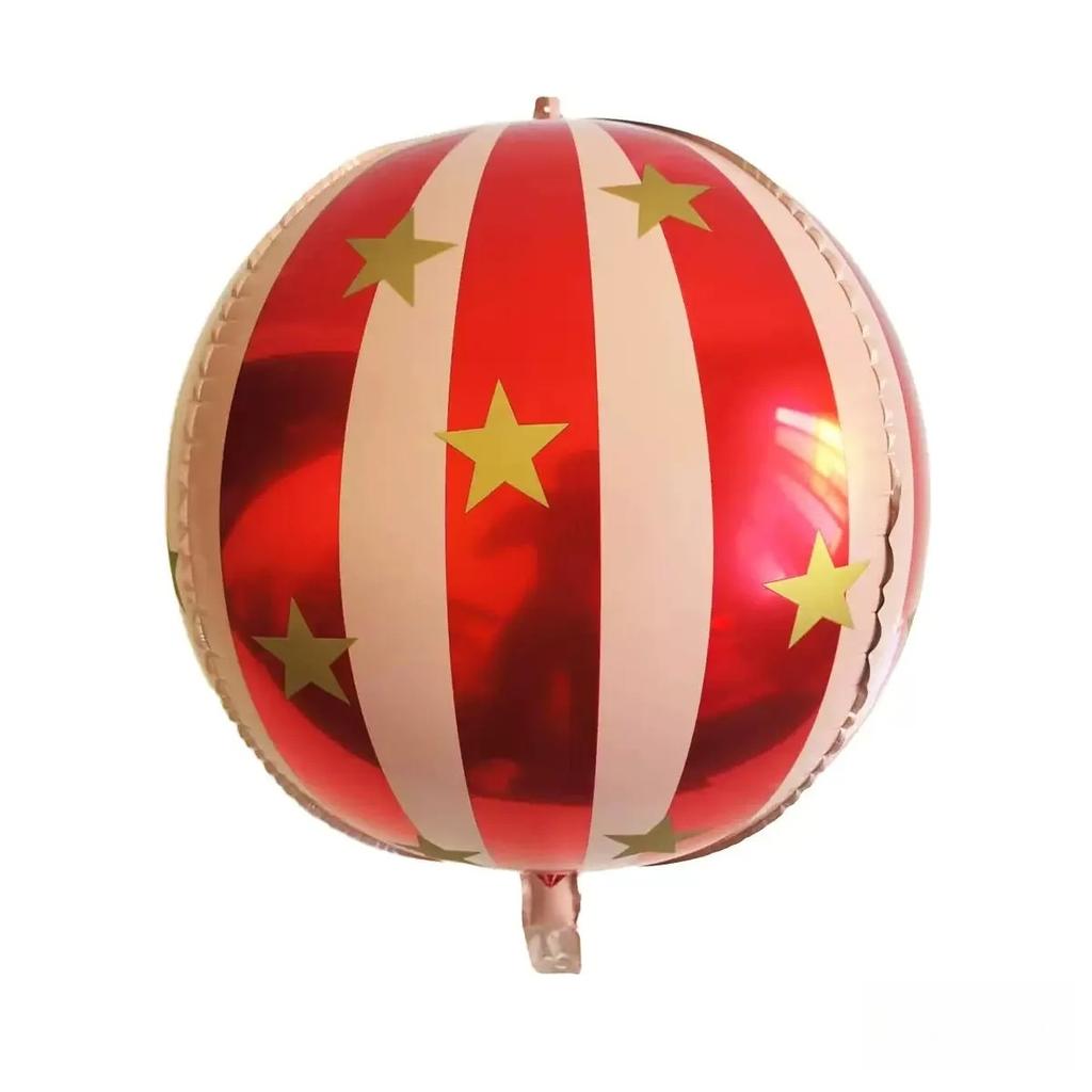 1PC 22inch 4D Striped Star Aluminum Film Balloon Spheres That Can Float in The Air for Christmas
