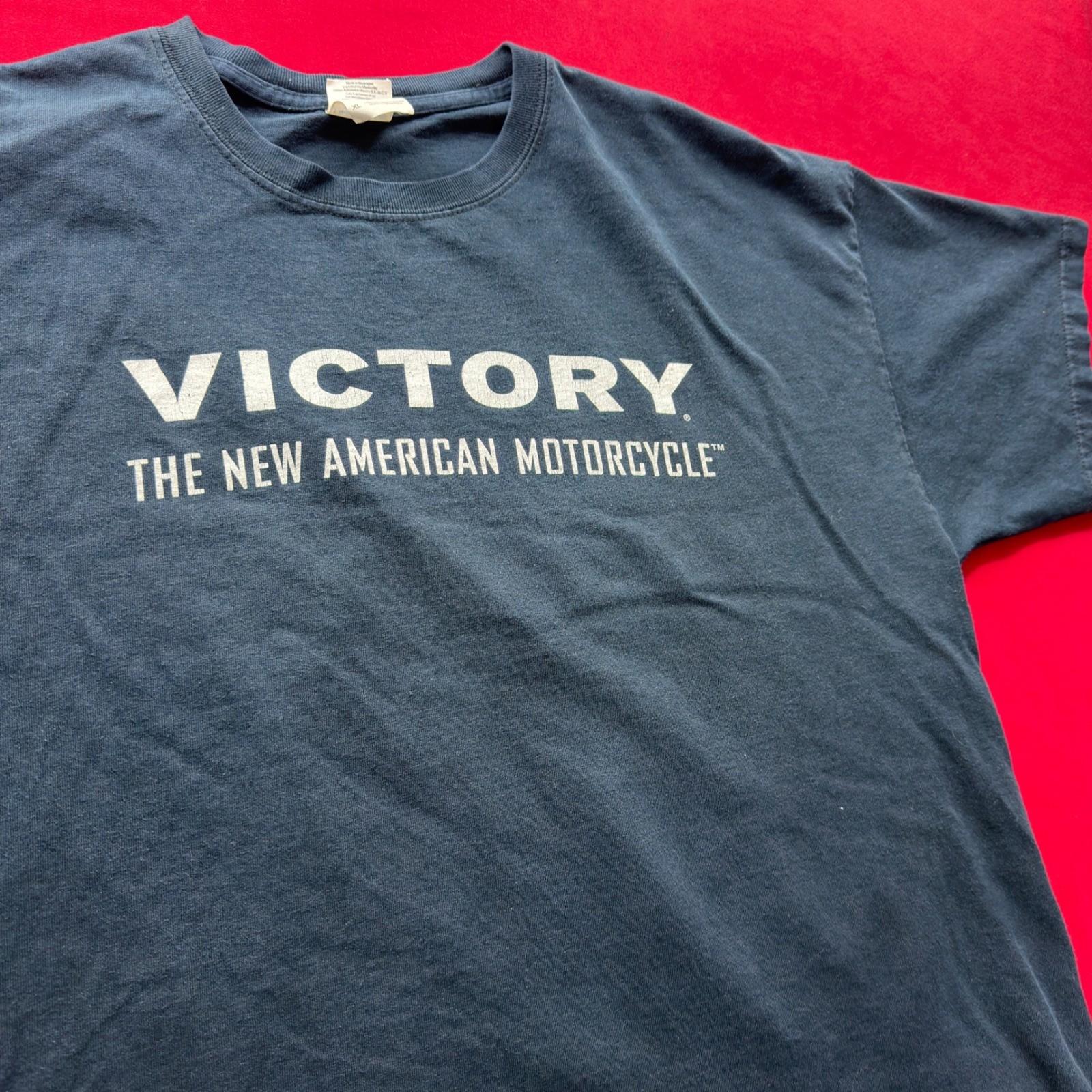 VTG Y2K BIKER Victory Motorcycles St Pete Graphic T-Shirt Mens XL BlACK Gildan S