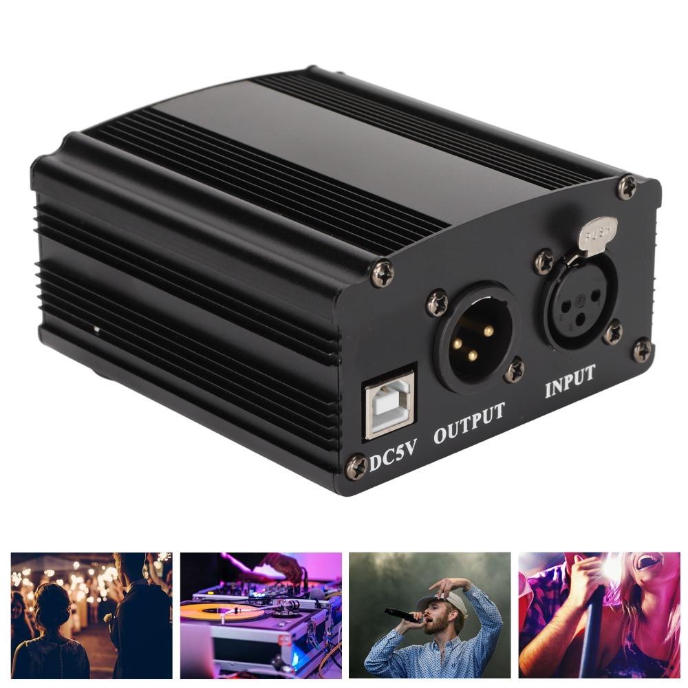 with XLR 3 Pin Cable and USB Cable Condenser Mic Power Supply USB Power Supply Computer Recording