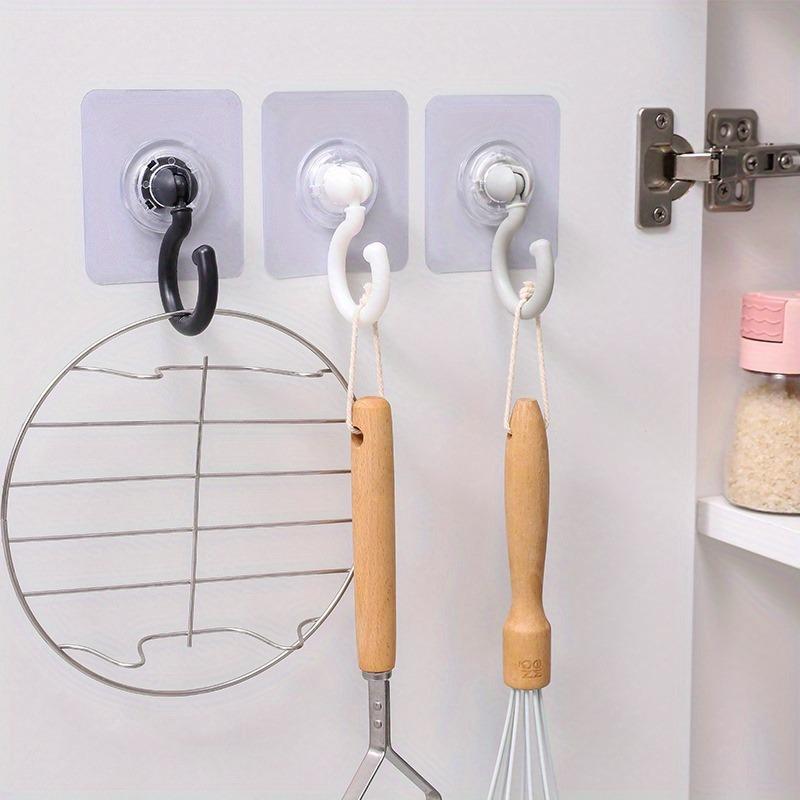 5 Pack Plastic Ceiling Hooks, Art Deco Style Fixed Adhesive Hooks for Towel Rack, Strong Hanging Non-Marking Wall & Ceiling Hooks