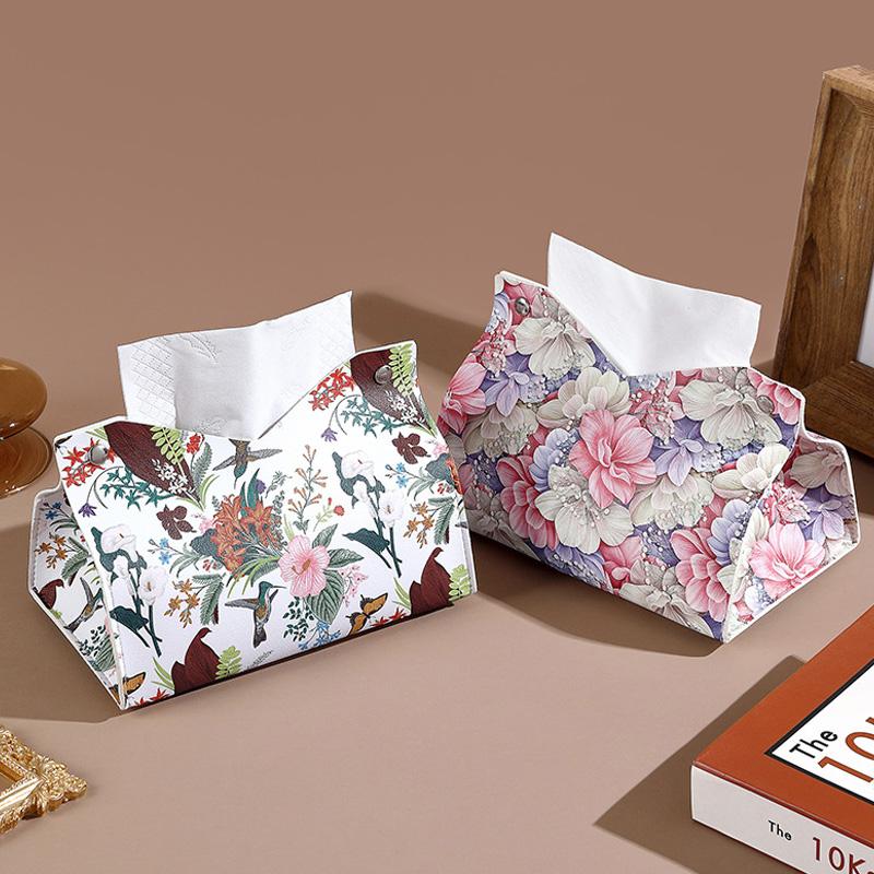 1 ks Obal na papírové utěrky Interiér auta Kožené Malování Stahovací Módní Krabička na kapesníky Úložný box Držák na kapesníky