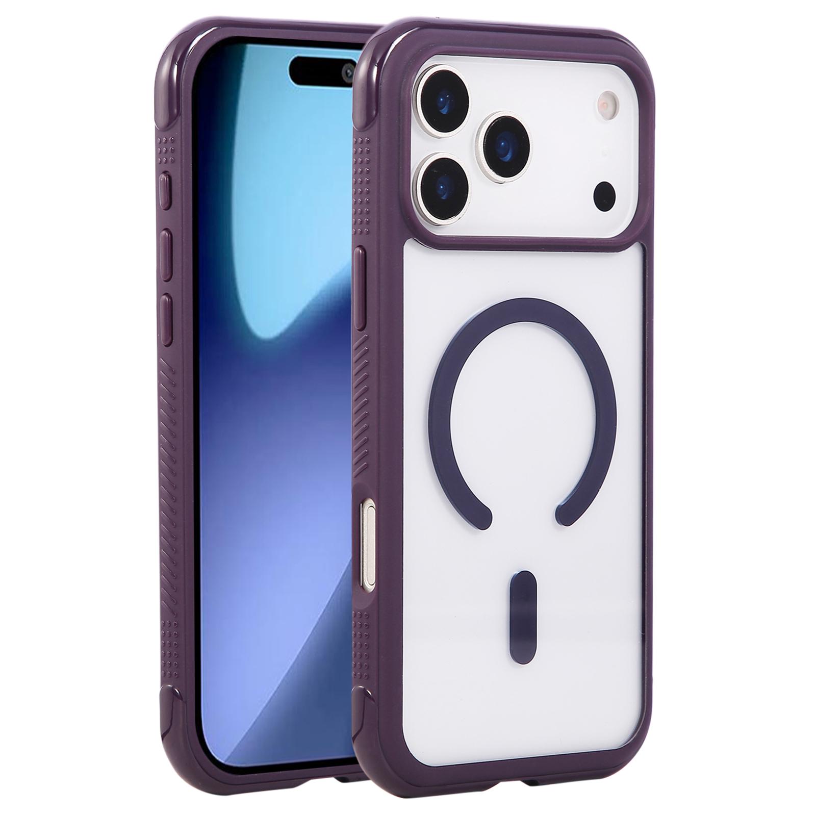 

For iPhone 17 Pro Case Compatible with MagSafe TPU+PC Transparent Phone Cover with Wrist Strap