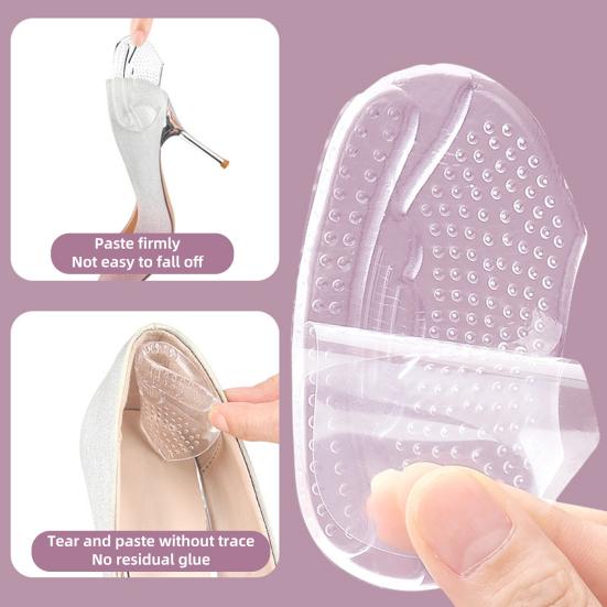 Yousheng 1 Pair Gel Heel Pad Self-adhesive Non-slip Foot Pain Relief Blister Prevention Men Women Loose Shoes High Heel Grip Cushion Liner Insert Shoe
