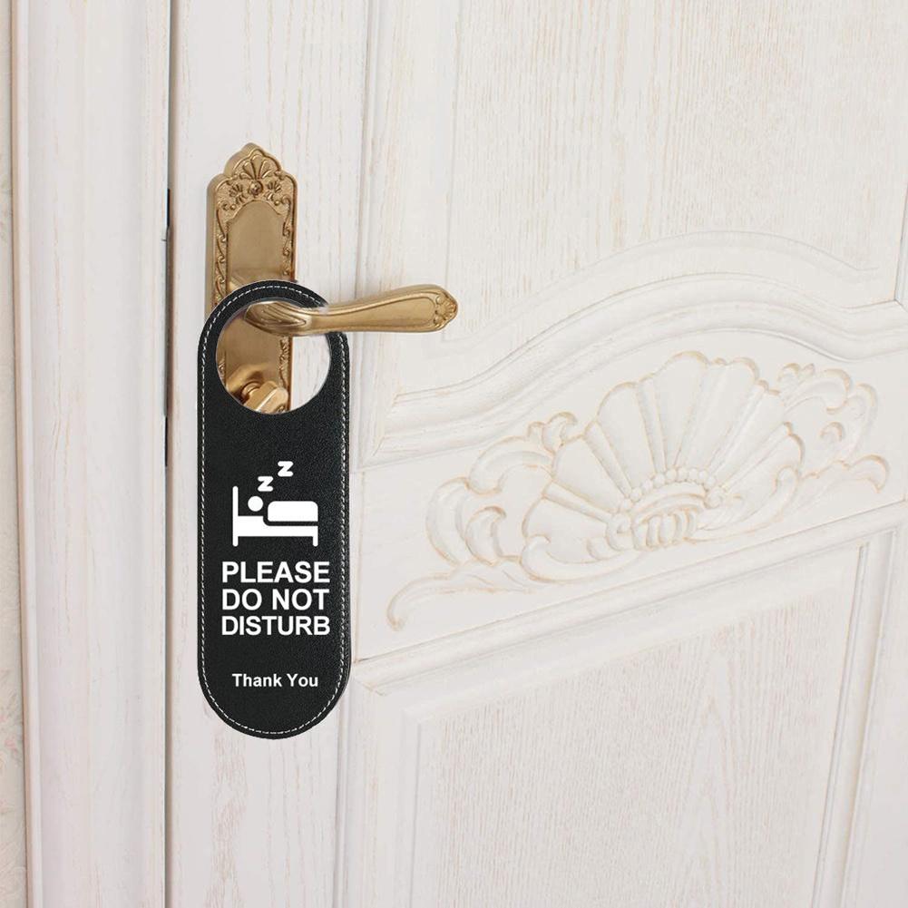 Door Sign Black Hang On Door Or Wall Leather Many Occasions