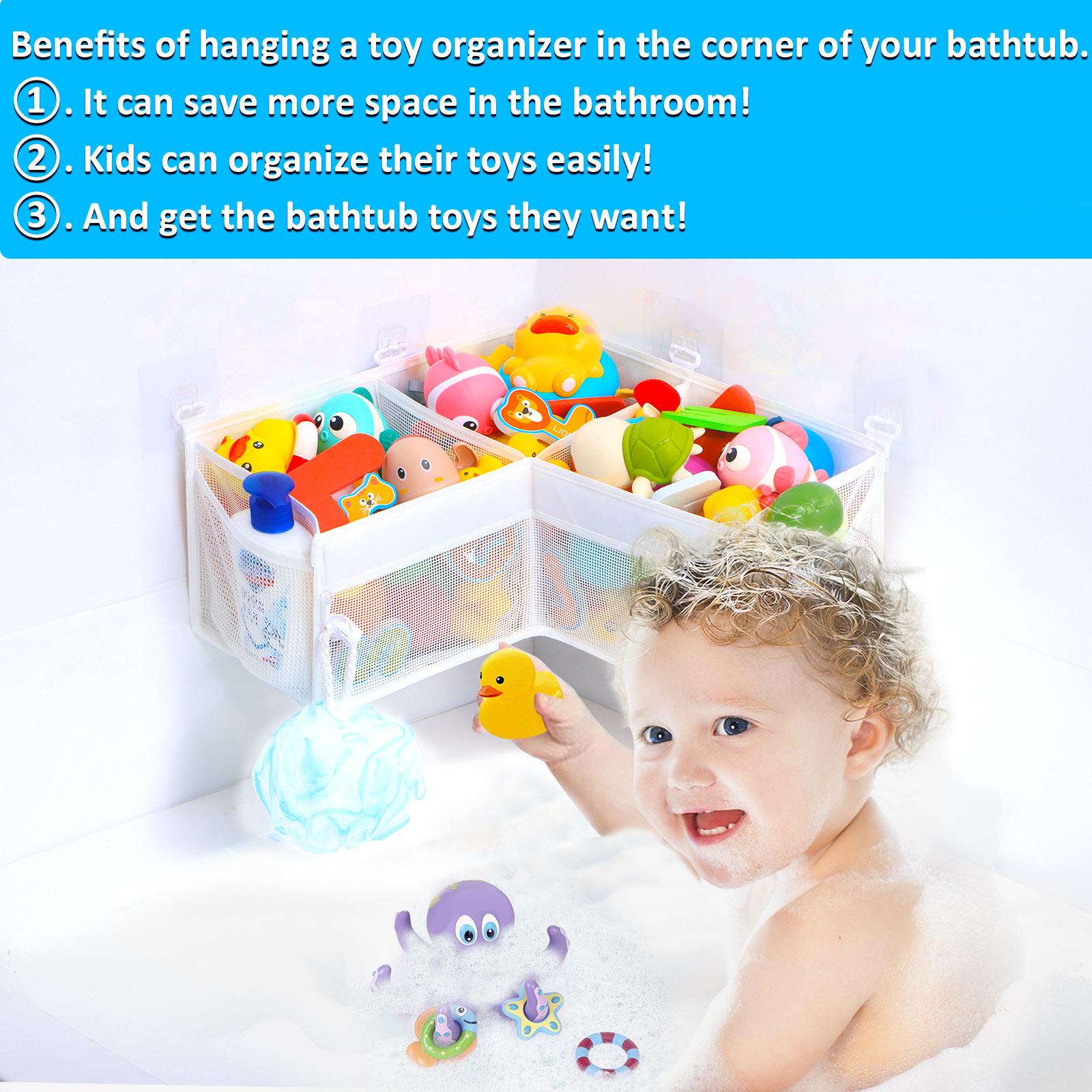Hot-Selling Bath Toy Storage Net: Quick Access Bathroom Organizer for Bathtub Baby Toy Storage Bag
