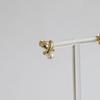 [ Modernlike / Headquarters Genuine ] 14K Gold-Filled Silver Pearl X Stick Curve Earrings