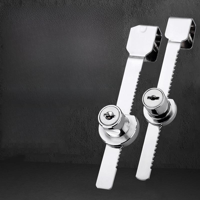 Încuietoare dulap din sticlă: Blocare pentru afișaj pentru fereastră Push-Pull cu mecanism de dinte și limbă lungă