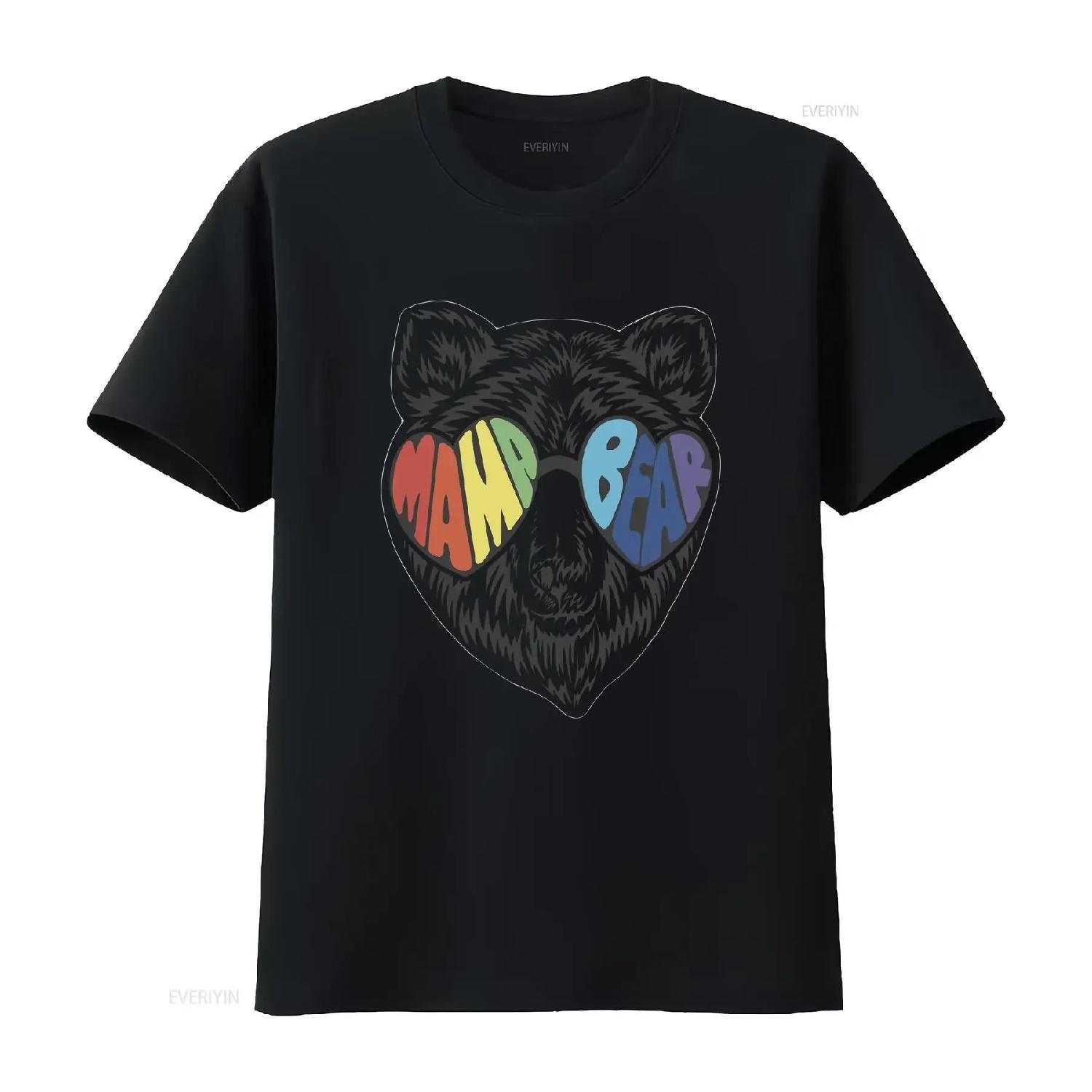 Mama Bear T Shirt Sunglasses Funny Mom New Mother vintage Washed Stylish Stretched Casual Unisex homme Slightly graphic fashion S