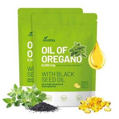Olej Oregano 300 Kapsułek z Olejem z Czarnuszki | Naturalne Antyoksydanty dla Fitness | Wsparcie Żywieniowe | Wysoce Skuteczny Botaniczny Suplement Diety