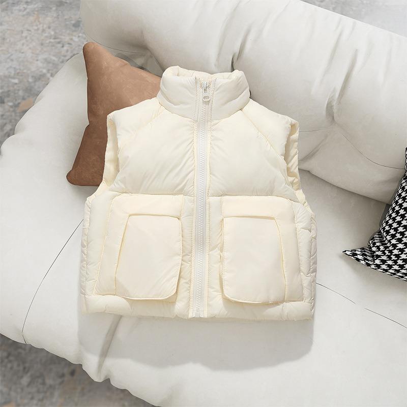 Kids Thickened Warm Stand Collar Padded Vest For Boys And Girls