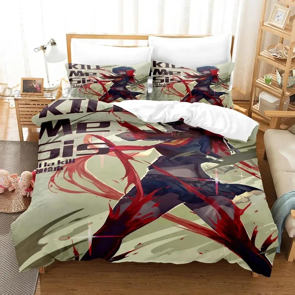 

Модный комплект постельного белья KILL La KILL, пододеяльник, одеяло, комплект постельного белья, пододеяльник, наволочка, размер King Queen Twin для мальчиков и девочек для взрослых 135x200cm 2pcs