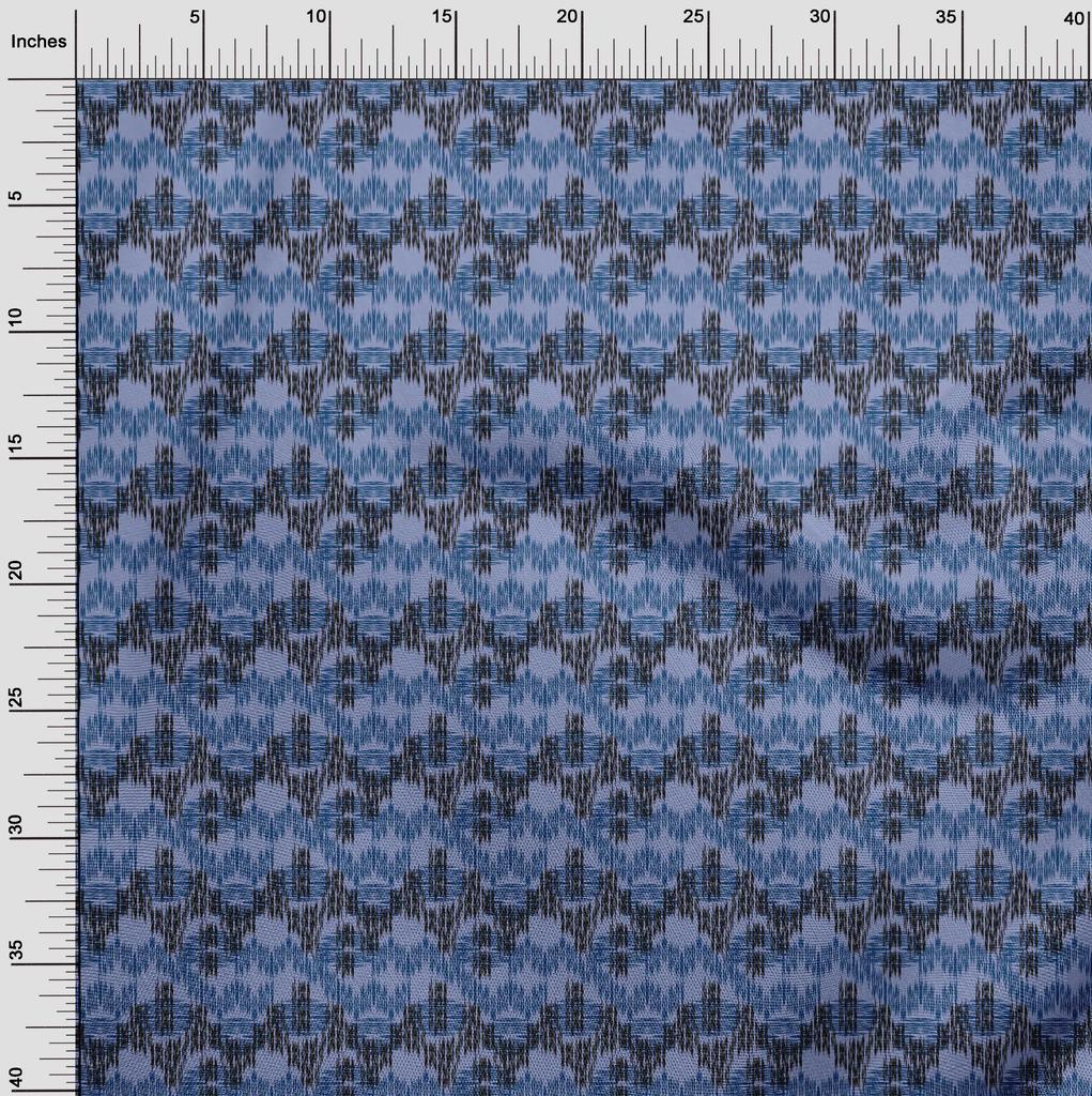 oneOone Cotton Flex Fabric Chevron Ikat Print Fabric BTY 40 Inch Wide