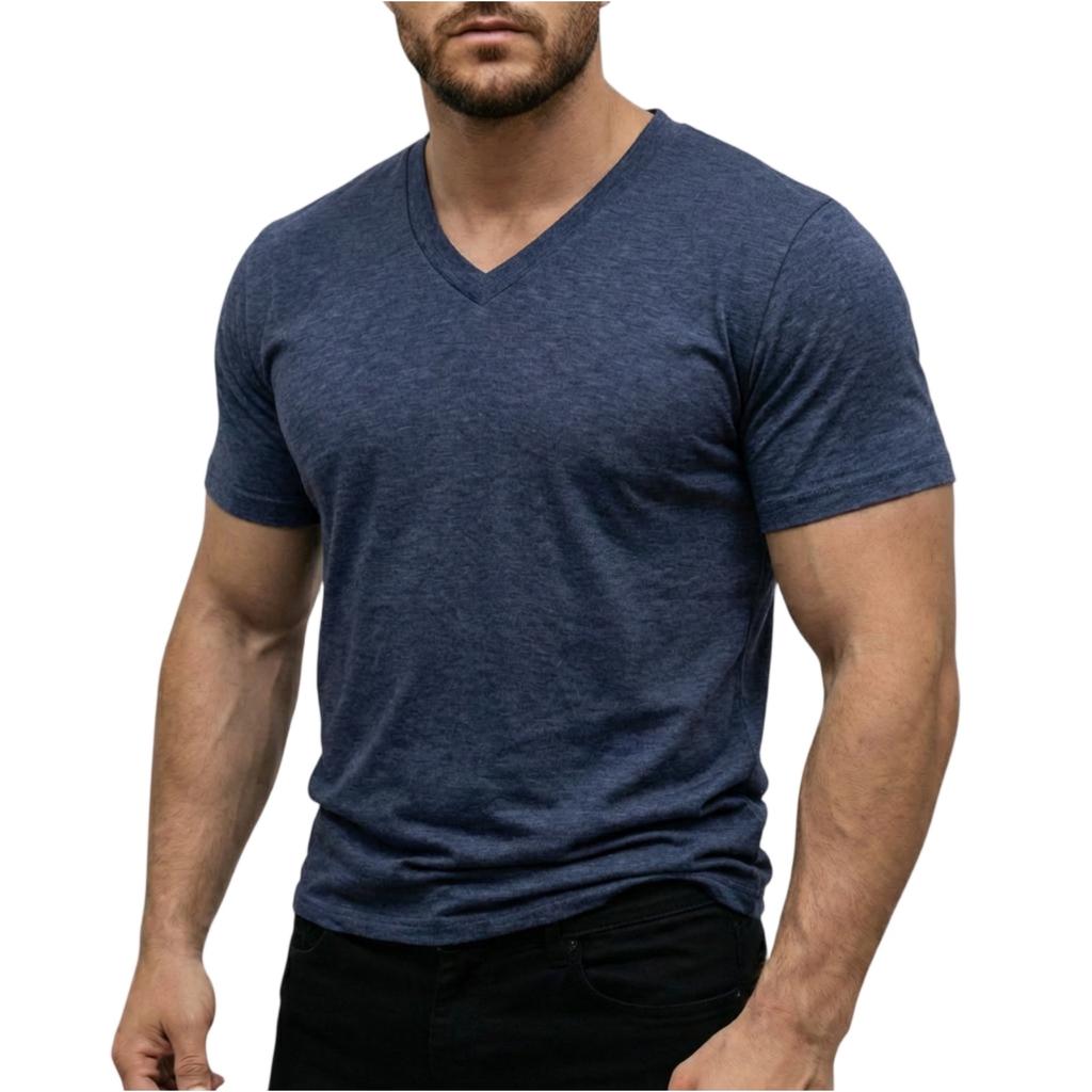 Men’s Lightweight V Neck Short Sleeve T Shirt Soft Breathable Stretch Casual Athletic Top for Everyday Wear