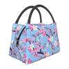 Borsa Termica Pranzo con Stampa Fiori di Ciliegio Sakura Giapponesi Riutilizzabile Portatile per Donna Scatola Pranzo Isolante per Viaggio Picnic Lavoro