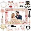 Wedding Photo Booth Frame and Props Set Wedding Party Props Funny Backdrop Decorations for Parties Celebration Ornaments