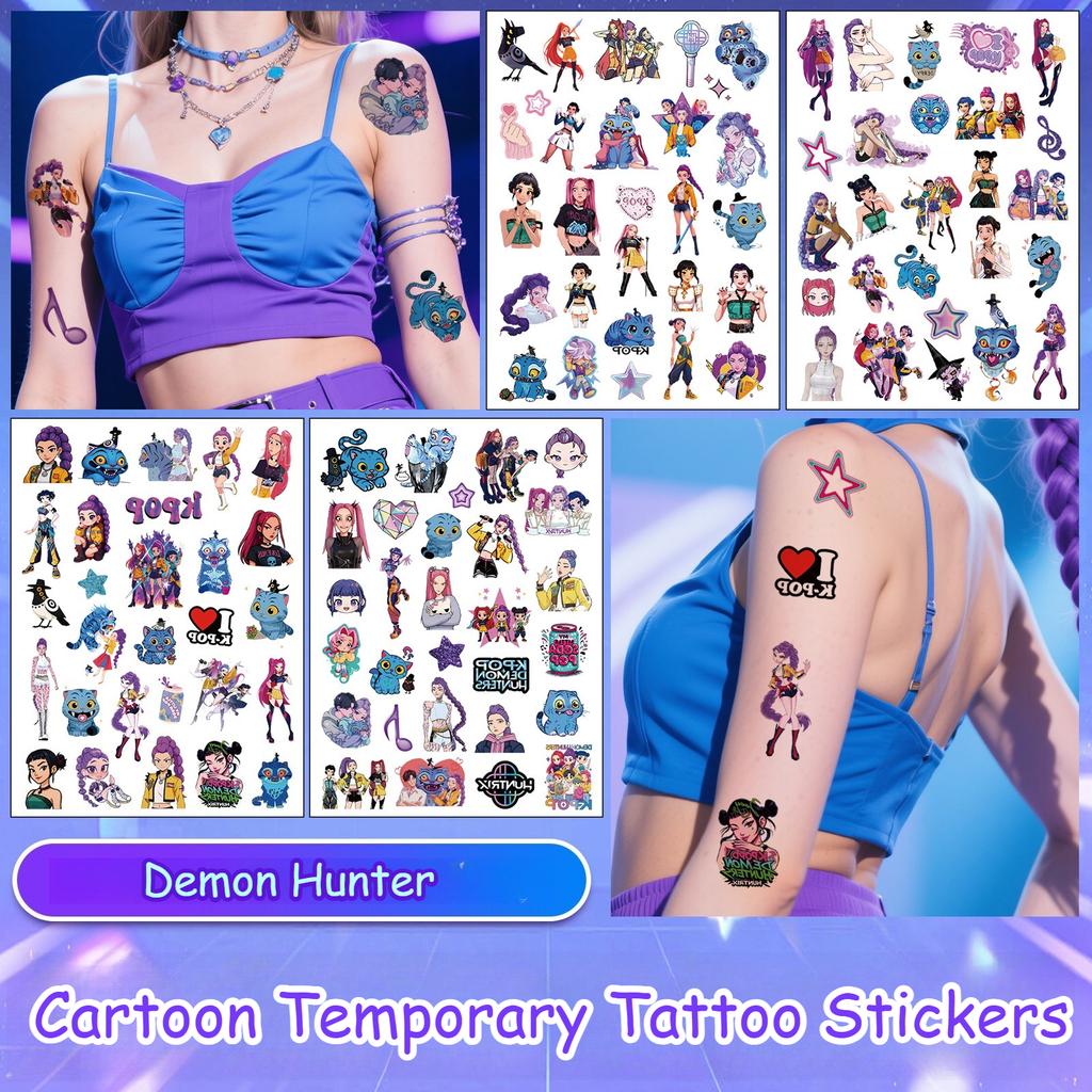 Recently Added Demon Hunter Temporary Tattoos, High-end Animation Design Animation & K-Pop Girl Group Merchandise Temporary Tattoo Decals