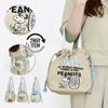 Drawstring Tote Bag Shoulder Bag with All-embroidered DANCE Snoopy Design SPZ-3902