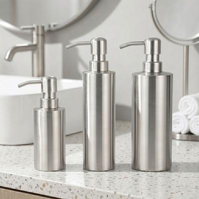Edelstahl Arbeitsplattenwaschbecken Seifenspender Hohe Qualität Badezimmer Hand-Geschirr-Lotion-Flaschenbehälter Leichter 550/350ml