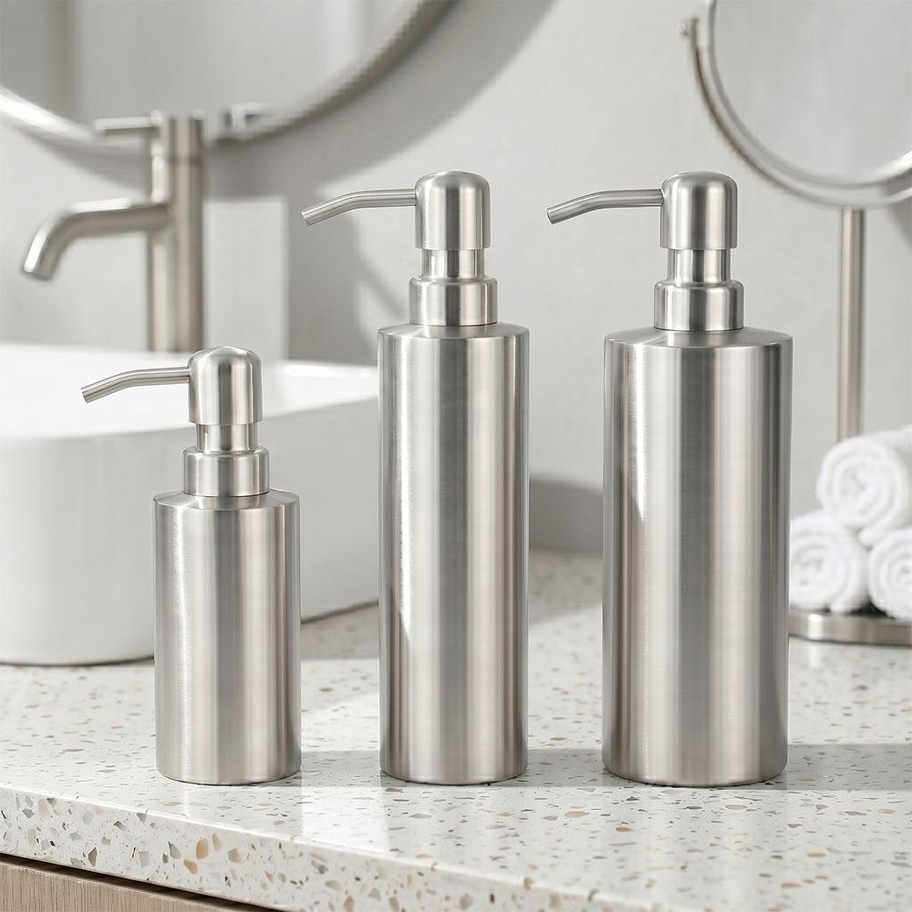 Stainless Steel Countertop Sink Soap Dispenser High Quality Bathroom Hand Dish Lotion Bottle Container Light Weighter 550/350ml