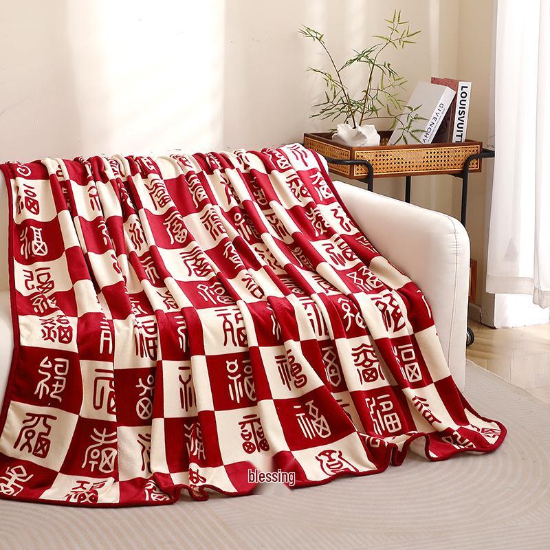 Hundred Blessings Wedding & Engagement Flannel Blanket - Cozy Gift for Office, Air Conditioning, or New Year Celebrations.