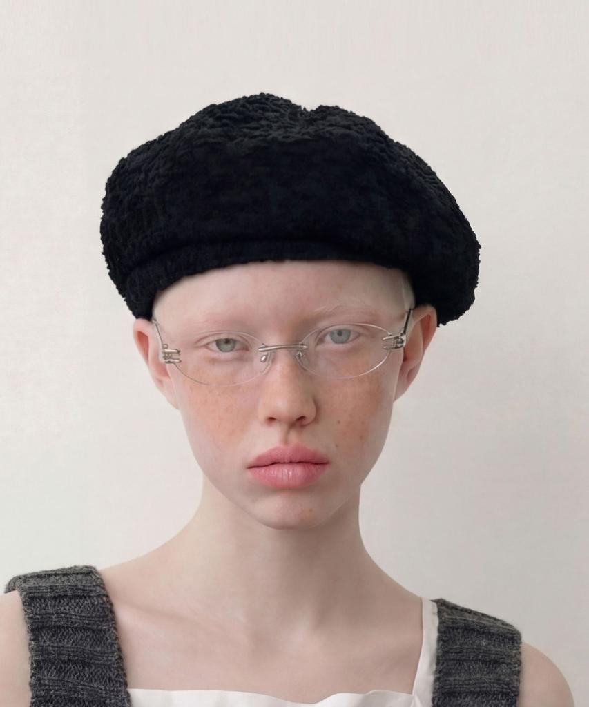 Eondeokeonteulolseutyudio Autumn Beret Bread Beret / Rough Tx / M Black