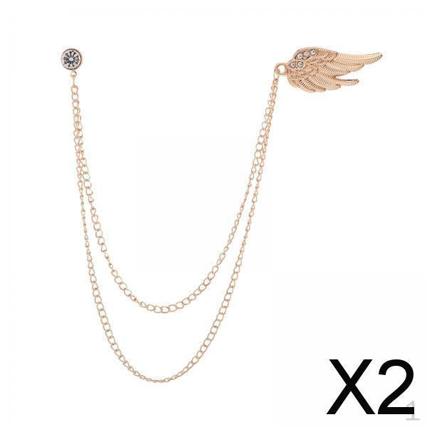 

2x Angel Wing Brooch for Men Men s Lapel Metal Suit Shirt Pins Shirts Scarf