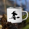 witch pumpkin printing mug retro Halloween enamel handle cups Coffee Tea milk Mugs party Kitchen decorate fun gift for children