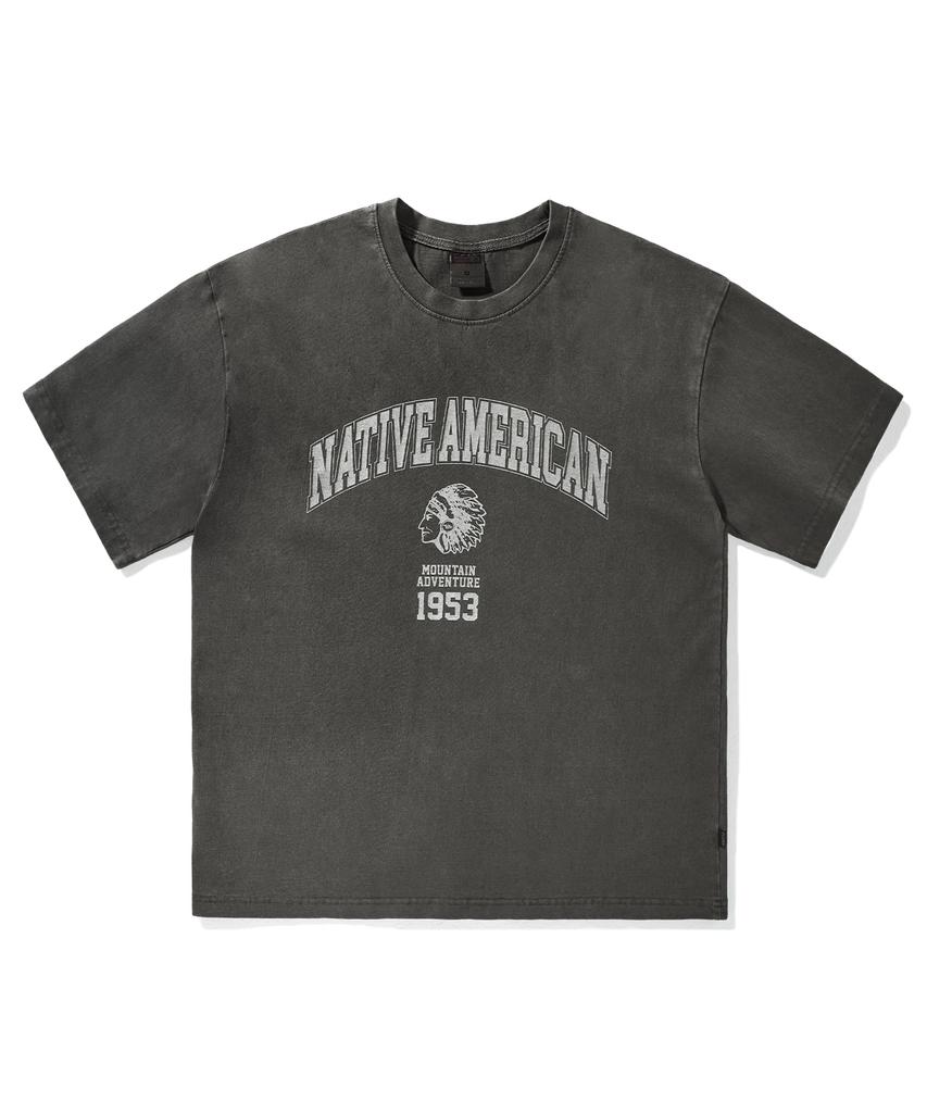 Peullukeu Native American Pigment Short Sleeve T-Shirt Dark Grey Fst746