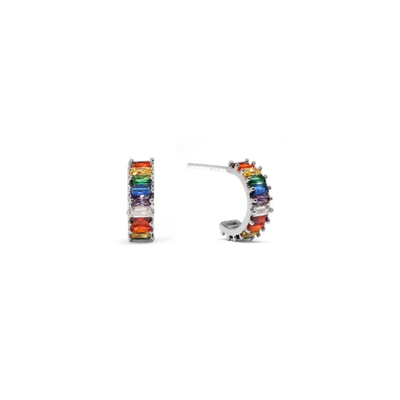 Shertz Regenbogen-Kombi Kubische Ohrringe (14k)
