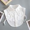 Women's Fake Collar Shirt White Fake Collar Women Detachable Collars Embroidery Cotton False Collar Shirt Col Amovible Femme