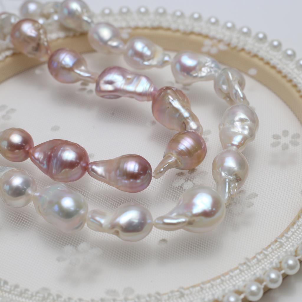 1String, Luxury Natural Shell Mother of Pearl Beads, 12-15mm, Baroque Irregular Loose Spacer Beads for Jewelry Making DIY, Women Wedding Crafts 36cm