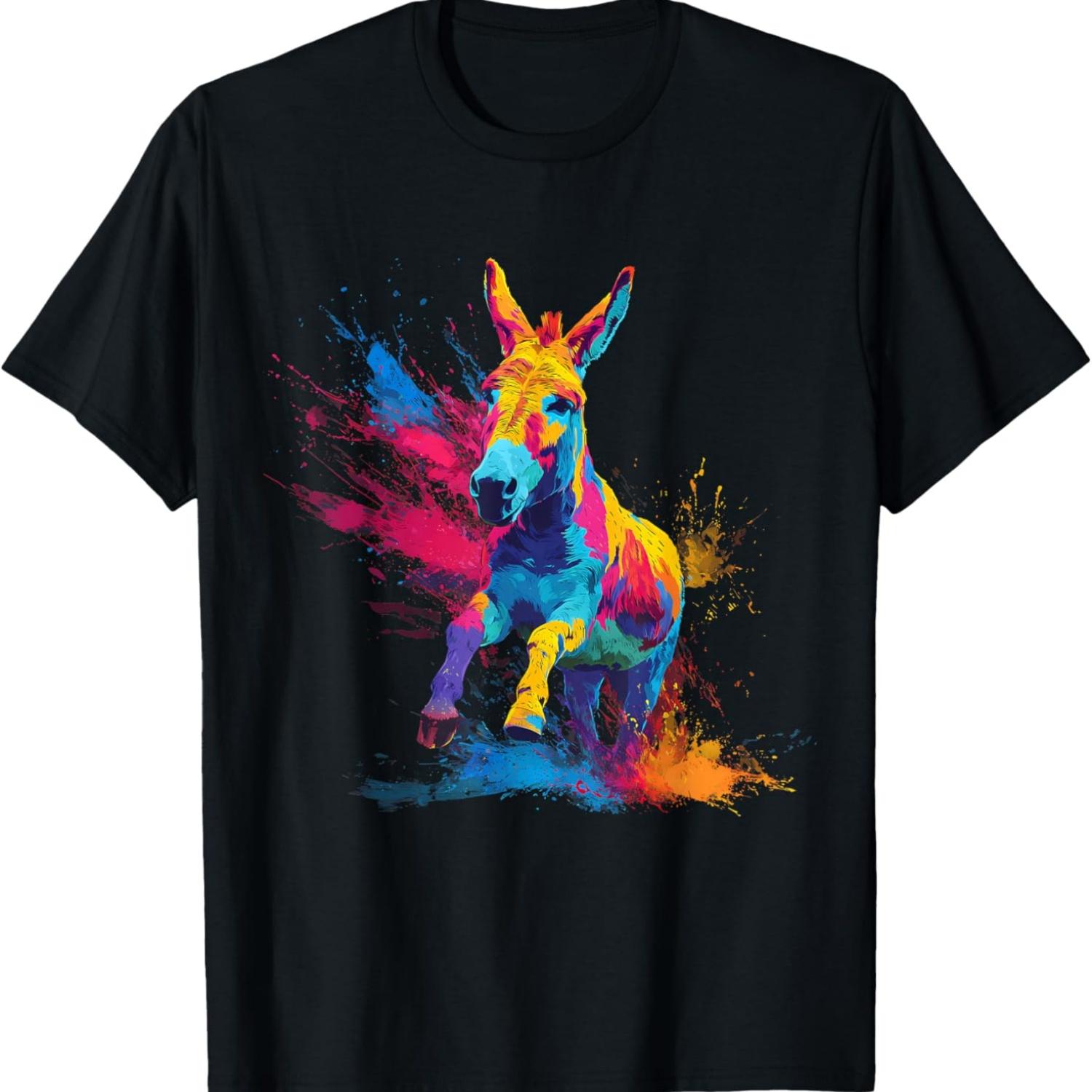 

Donkey Lover Wildlife Motif Donkey Animal Graphic T-Shirt XXXXXL чорний