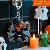 Car Mirror Hanging Accessories Spooky Pumpkin Man 2D Acrylic Rear View Mirror Pendant Flat Auto Interior Halloween Decoration for Car Backpack