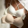 French Sexy Backless Seamless Wireless Thin Cup Thin Strap Women Bra